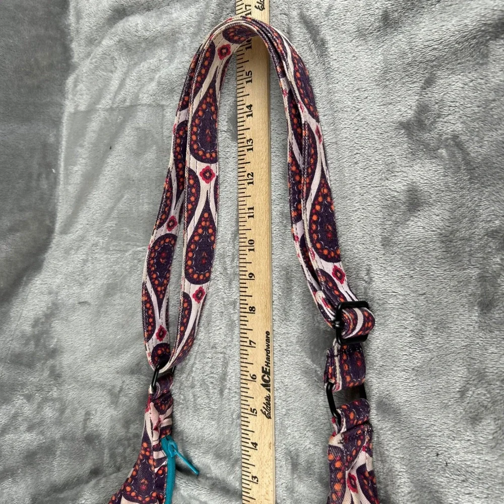 KAVU Sydney Satchel Crossbody Bag Purple Orange Paisley Canvas Shoulder Bag